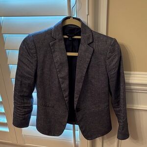 Ann Taylor Petite Women’s Navy Blue Cotton Blazer